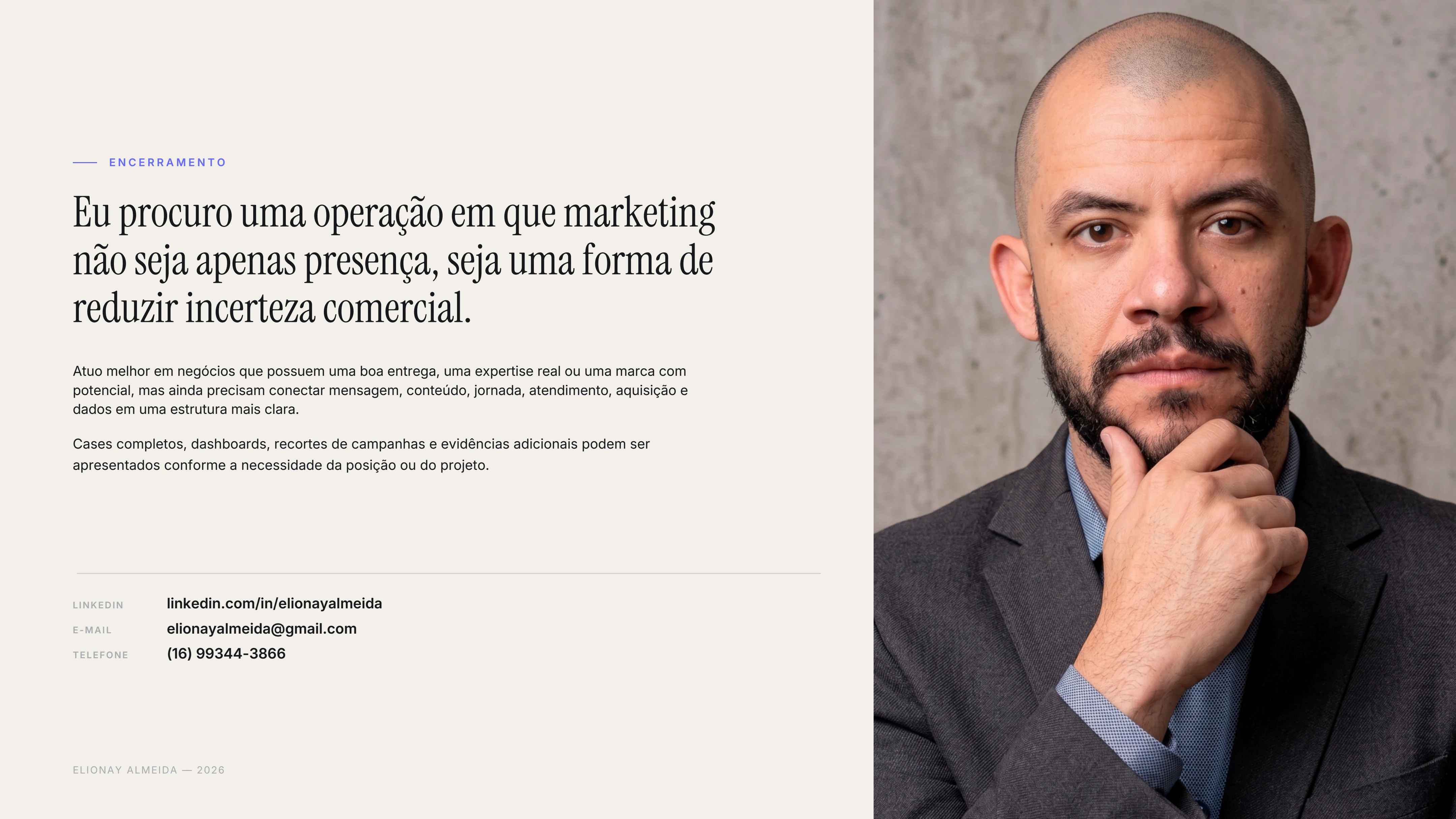 Página 10 do portfólio: Elionay Almeida.